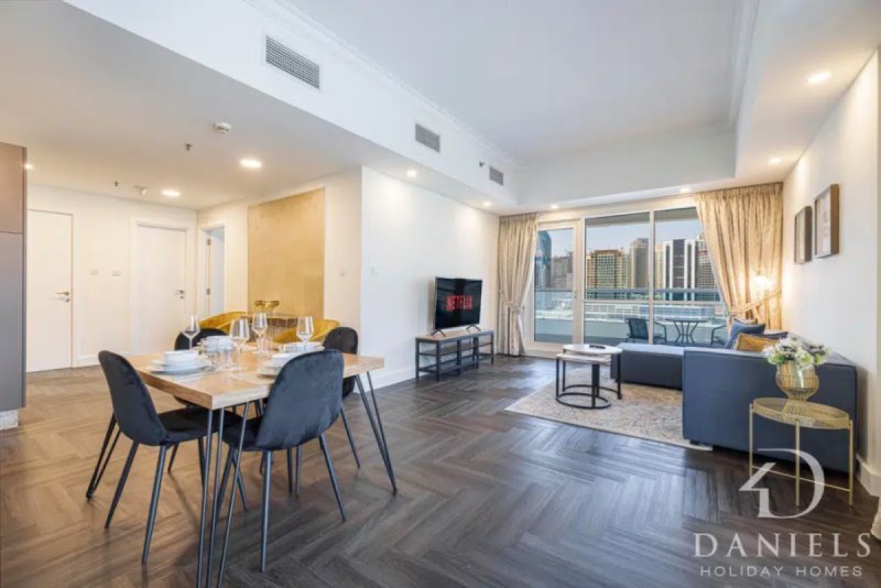 Stylish 1BR + Extra Bed with Burj Khalifa View | The Residences, Business Bay