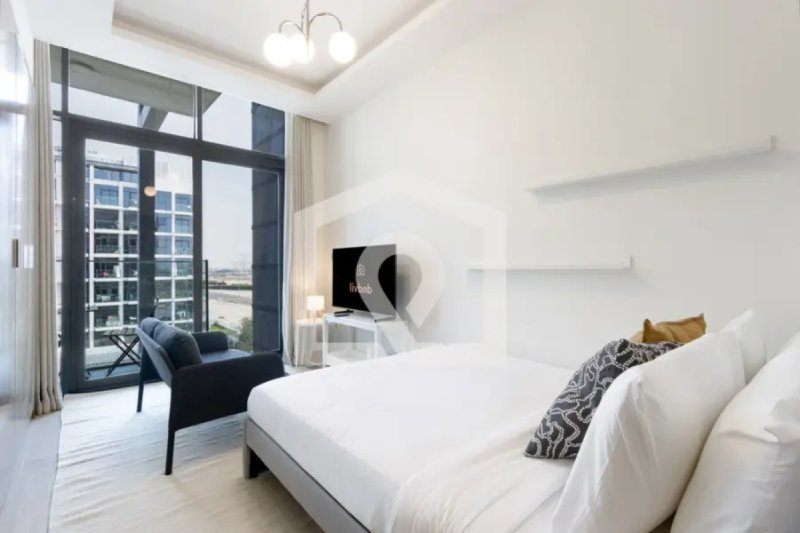 Bright Furnished Studio with Balcony | Azizi Riviera 9, Meydan