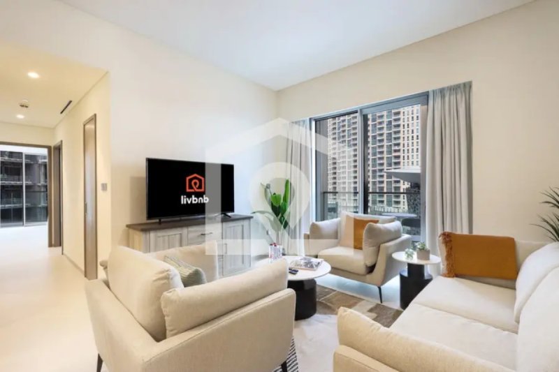 Livbnb-Modern 2BR with Partial Burj Khalifa View | Grande Opera, Downtown