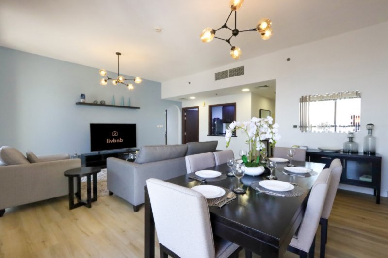 Livbnb - High Floor 2BR with Marina View | Walk to Beach | Shams 1, JBR