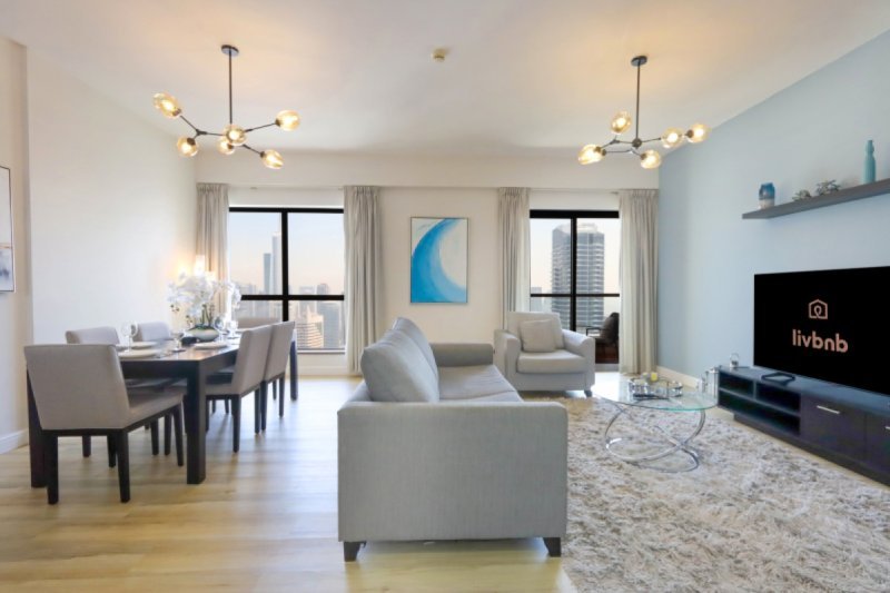 Livbnb - High Floor 2BR with Marina View | Walk to Beach | Shams 1, JBR