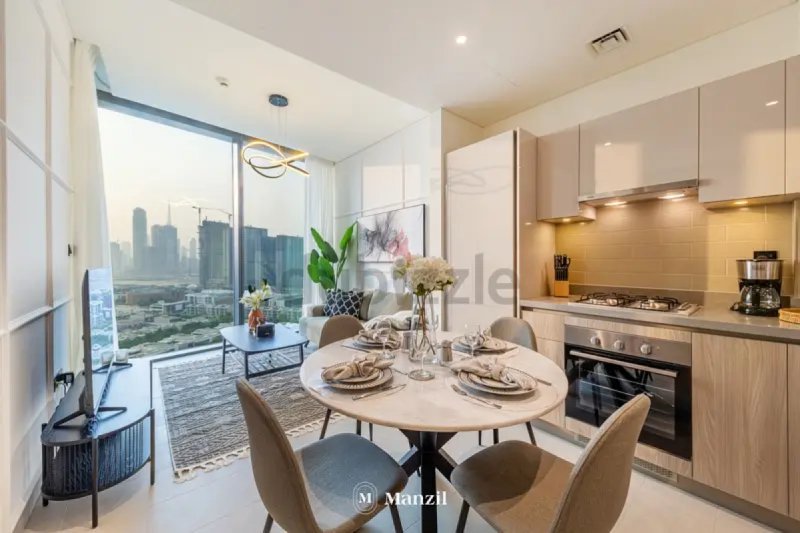 Sleek 1BR In Downtown w Burj views | Hartland Waves